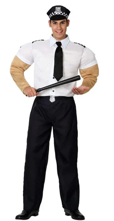 Disfraz de Funcionario de Prisiones Musculoso para Hombre Adultos Atosa